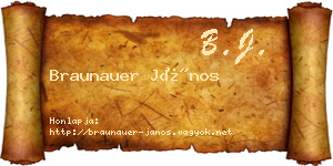Braunauer János névjegykártya